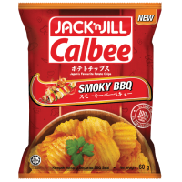 JACK N JILL CALBEE POTATO CHIPS SMOKY BBQ 60G x 36
